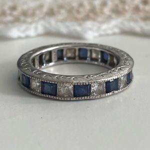 Tacori Ephiphany Diamonique Sapphire Channel Set Eternity Band 7 .925